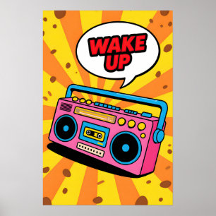 Poster Cassette Rose des Années 80 Art Pop