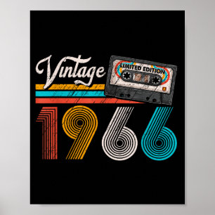 Poster Cassette vintage 1966 60e anniversaire 60 ans