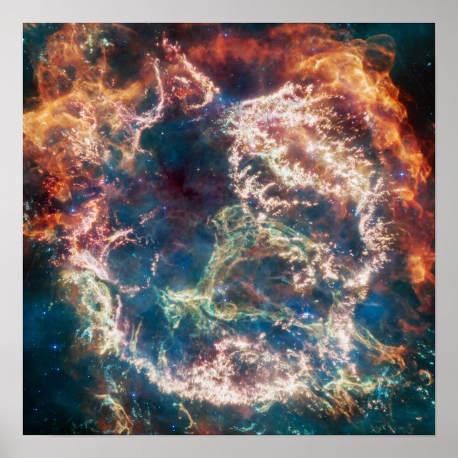 Poster Cassiopée colorée A | Supernova | JWST (Devant)