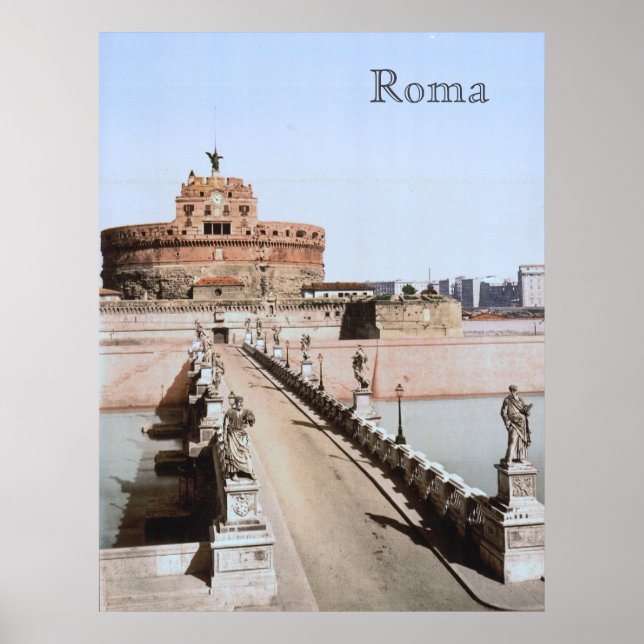 Poster Castel Sant'Angelo, Rome (vers 1900) (Devant)