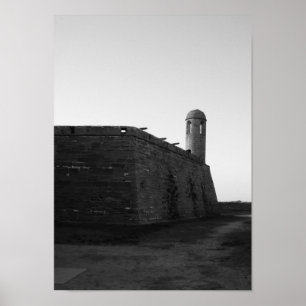Poster Castillo de San Marcos St Augustine Florida B&W