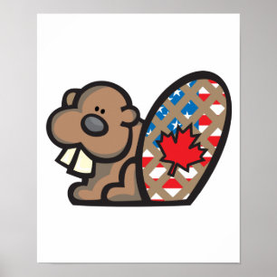 Poster castor canadien américain