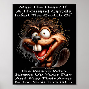 Poster Castor Que les puces de mille chameaux infestent