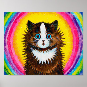 Poster Cat à Rainbow, Louis Wain