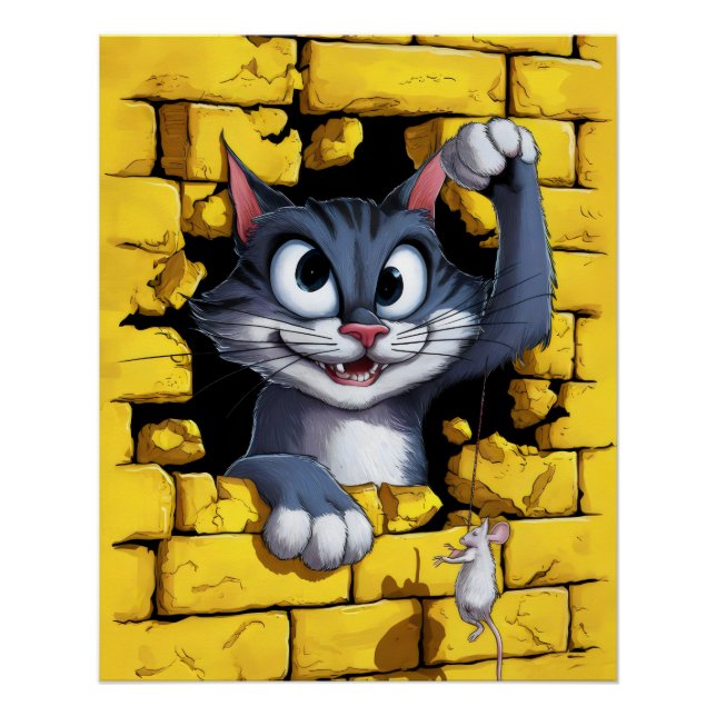 Poster Cat and mouse. (Devant)