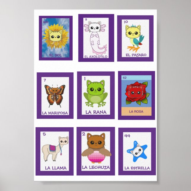 Poster Cat Art Lottería, (Devant)
