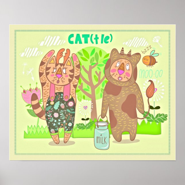 Poster Cat Costumes Nursery Print (Devant)