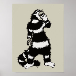 Poster Cat éffrayant Créateur Squelette Masque crâne main