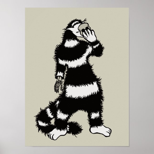 Poster Cat éffrayant Créateur Squelette Masque crâne main (Devant)