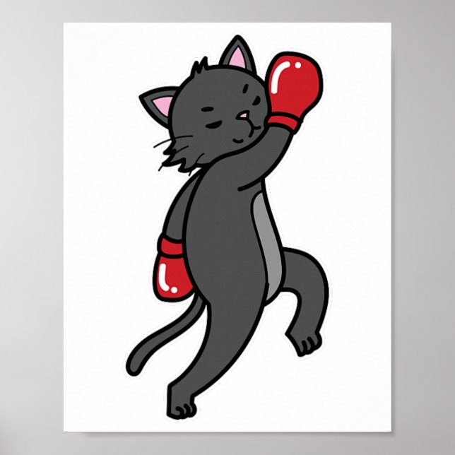 Poster Cat fait la boxe (Devant)