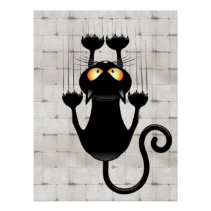 Poster Cat Falling down fun dessin personnage