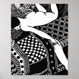Poster Cat Felix Vallotton Lady Bed Laziness La Paresse