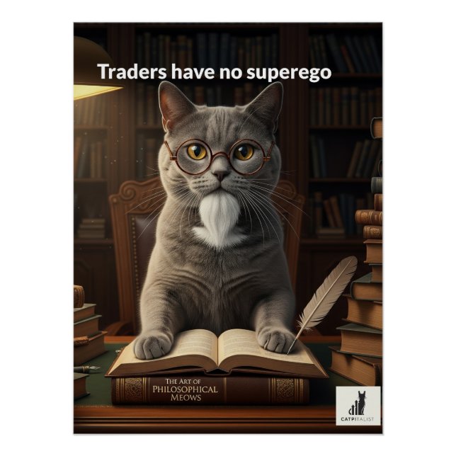 Poster Cat Freud : Les Commerçants N'Ont Pas De Superego (Devant)