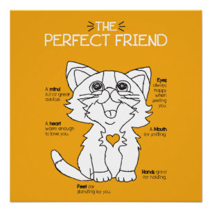 Poster Cat Friends Art Kitten Meilleurs amis Forever Art
