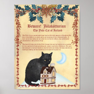 Poster CAT ICELANDIC YULE Légende de Jólakötturinn