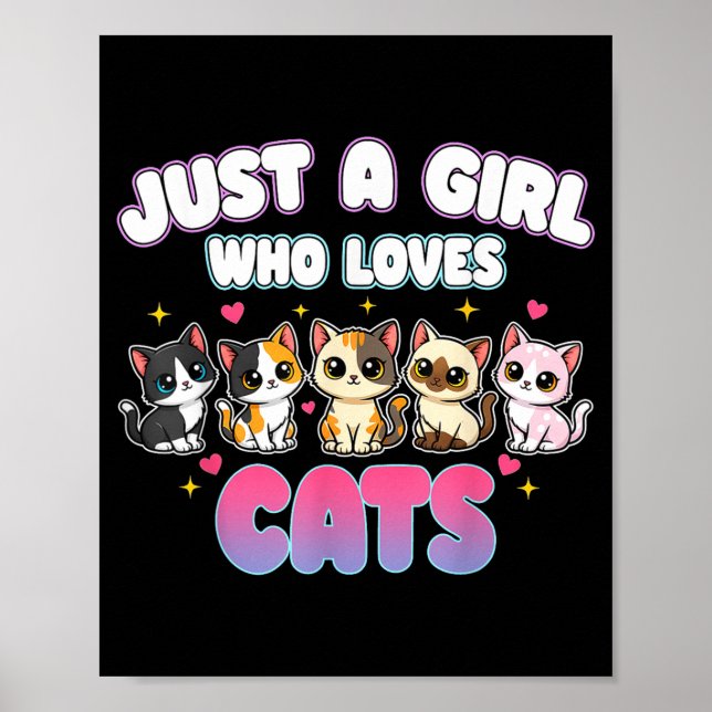 Poster Cat Just A Girl Who Loves Cats  (Devant)