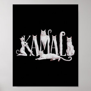 Poster Cat Lettering Art - Kamala Harris 2024