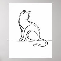 Cat Line Art noir et blanc