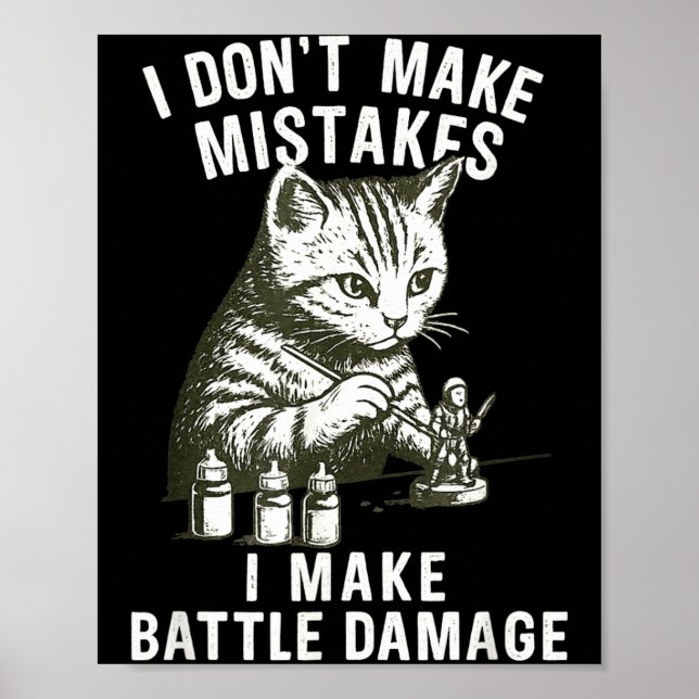Poster Cat Miniature Painter Battle Damage Funny Miniatur (Devant)