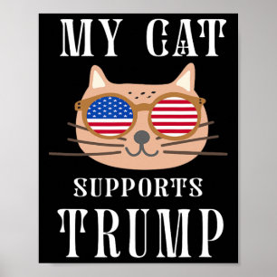 Poster Cat soutient Trump 2024 Reprendre l'élection améri
