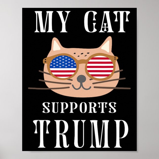 Poster Cat soutient Trump 2024 Reprendre l'élection améri (Devant)