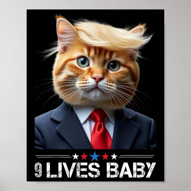 Poster Cat Trump 9 Vit Ba1drôle Mème Trump (Devant)