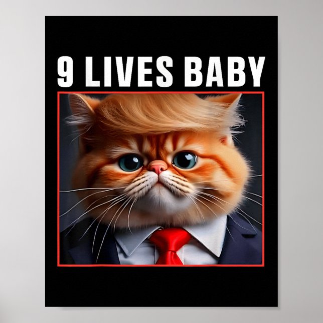 Poster Cat Trump 9 Vit Bébé _1 (Devant)