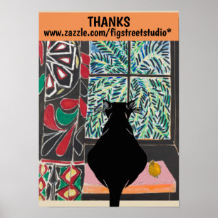 Poster Cat Under Window, après l'affiche de Matisse