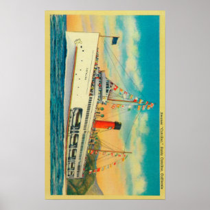 Poster "Catalina" à vapeur à Père Noël Catalina Island