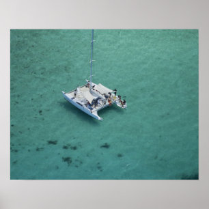 Poster Catamaran, Îles Mamanuca, Fidji, Pacifique Sud