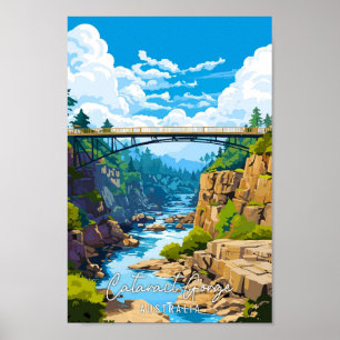 Poster Cataract Gorge Australie voyage vintage Art