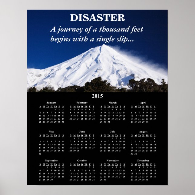 Poster Catastrophe du calendrier démotivationnel 2015 (Devant)