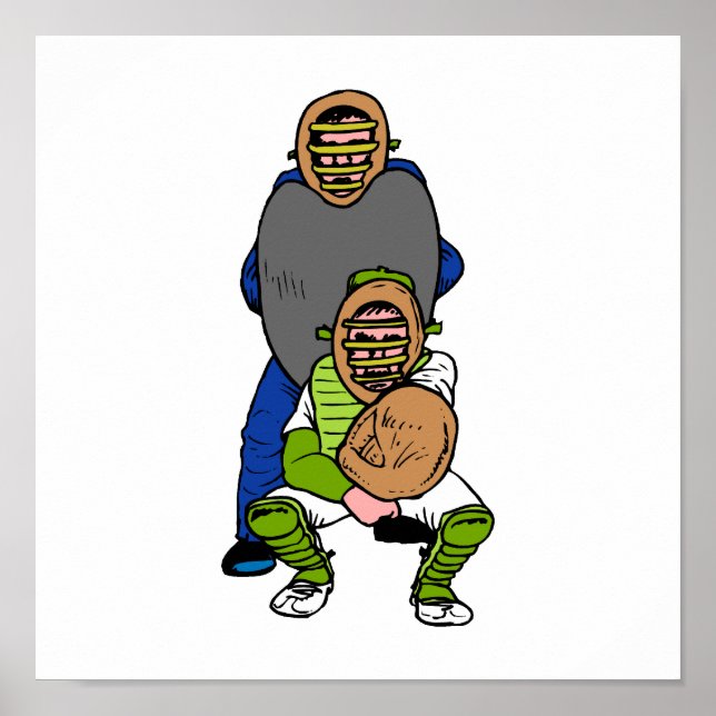 Poster Catcher et juge-arbitre (Devant)