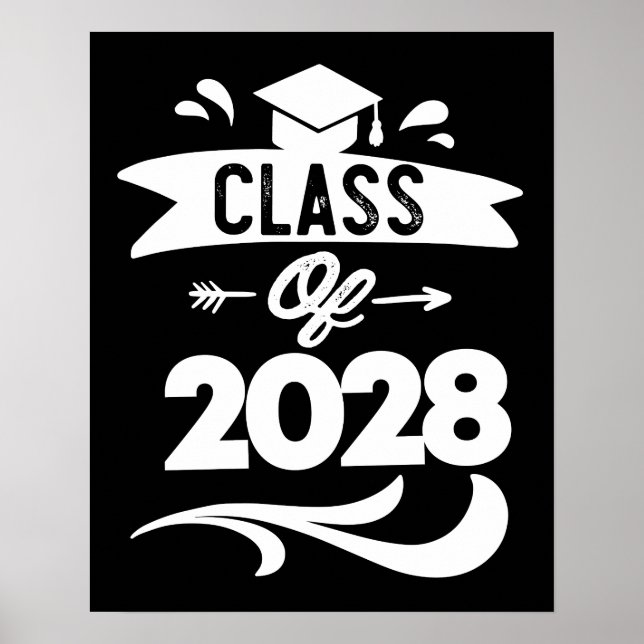 Poster Catégorie de 2028 TShirt Senior 2028 Graduation (Devant)