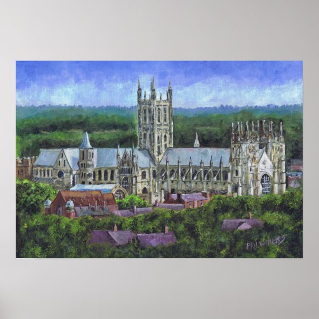 Poster Cathédrale de Canterbury à distance (Devant)