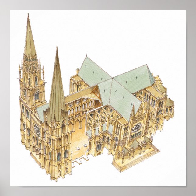 Poster Cathédrale de Chartres. France (Devant)
