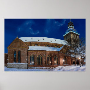 Poster Cathédrale de Dôme sur Dome carré à Riga, Lettonie