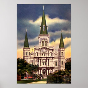 Poster Cathédrale de la Nouvelle-Orléans Louisiane St