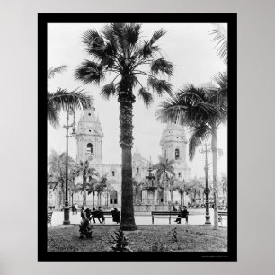Poster Cathédrale de Lima, Pérou 1902