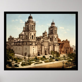 Poster Cathédrale de Mexico 1899