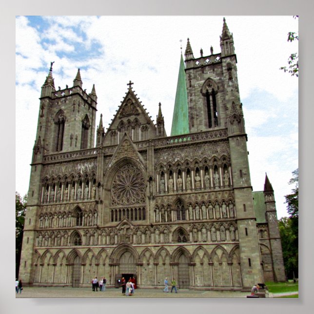 Poster Cathédrale de Nidaros Trondheim Norvège (Devant)