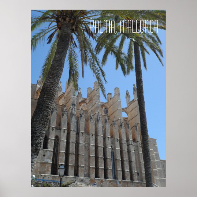 Poster Cathédrale de Palma Majorque Espagne Vacances (Devant)