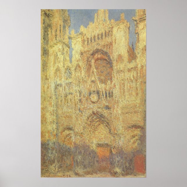Poster Cathédrale de Rouen, coucher de soleil sur Claude  (Devant)
