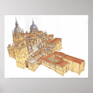 Poster Cathédrale de Salamanque. L'Espagne