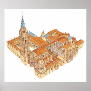 Poster Cathédrale de Tolède. Espagne