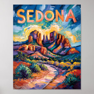 Poster Cathédrale du désert de Sedona Rock Travel Van Gog