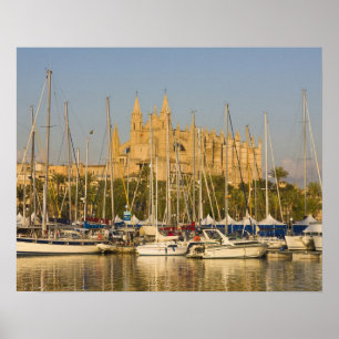 Poster Cathédrale et marina, Palma, Majorque, Espagne 2