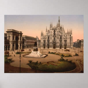 Poster Cathédrale et Piazza de Milan, Lombardie, Italie
