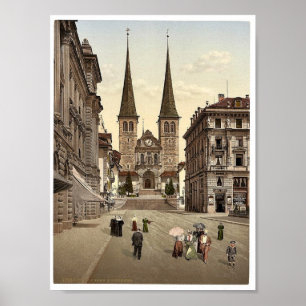 Poster Cathédrale, Lucerne, Suisse vintage Photoc