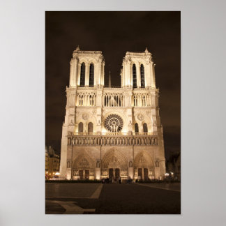 Poster Cathédrale Notre-Dame de nuit